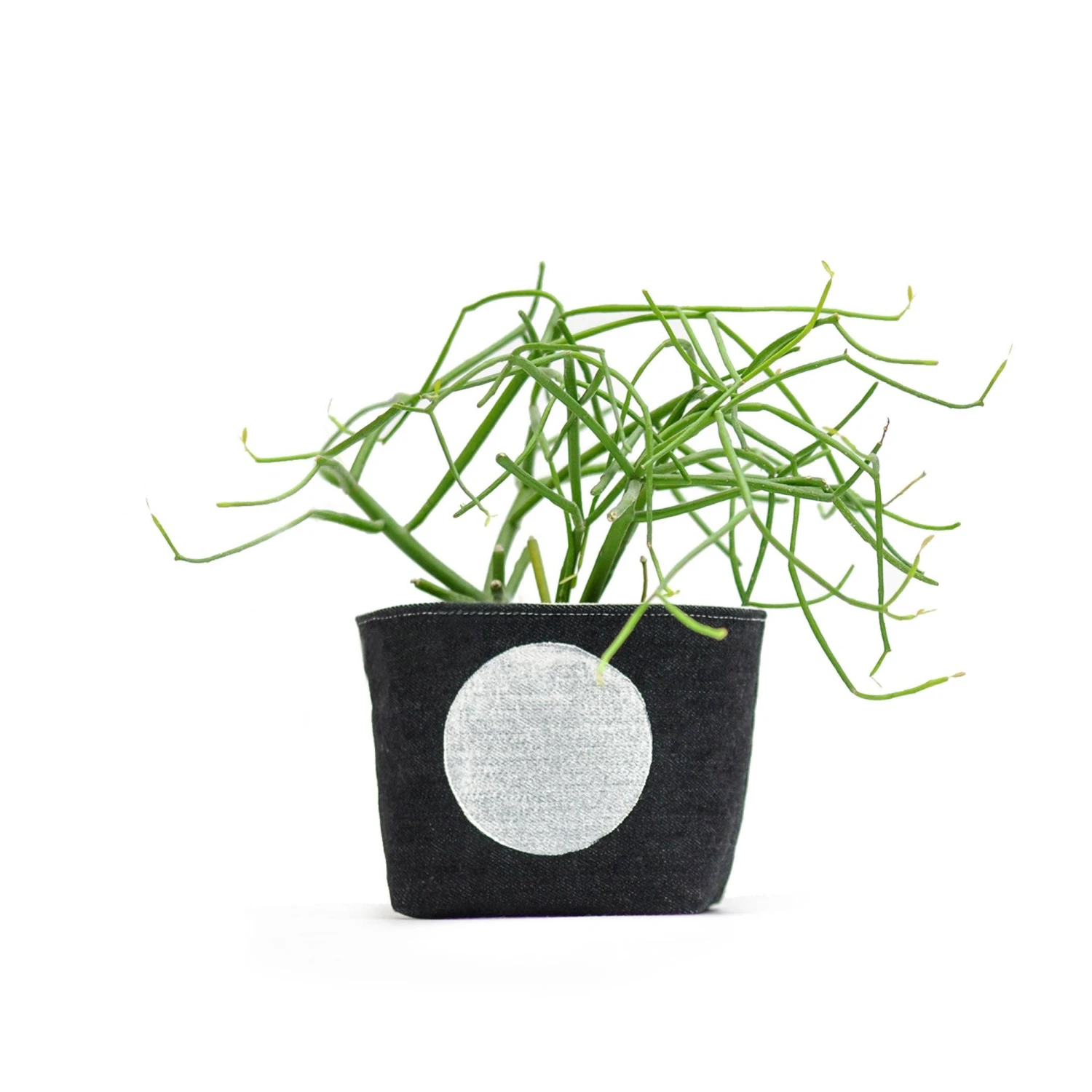 Big White Dot Blockprint Denim Planter—4" GRAY GREEN GOODS 1 Big White Dot Blockprint Denim Planter—4" GRAY GREEN GOODS