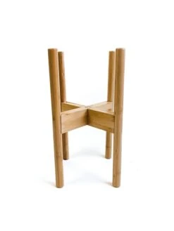 Plant Stand - Mid Level - Adjustable - Natural Bamboo