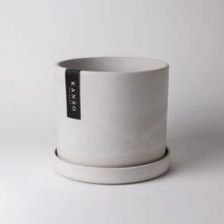 KANSO Earth Tones - 7" | White Stone | Signature Planters & Saucer