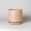 KANSO Earth Tones - 9" | Muted Coral | Signature Planter & Saucer