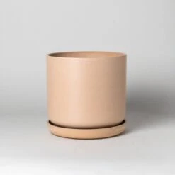 KANSO Earth Tones - 9" | Muted Coral | Signature Planter & Saucer