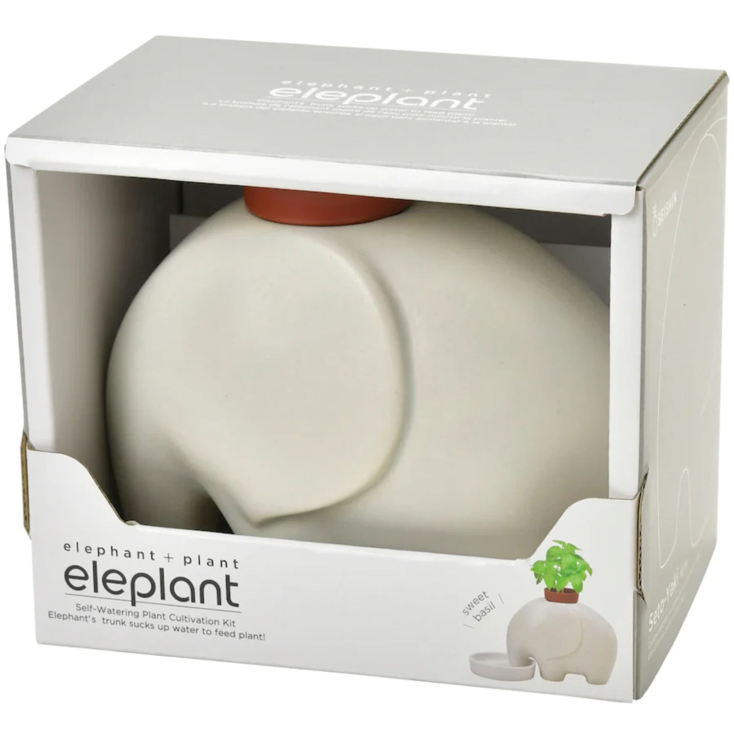 Eleplant - White Elephant Planter By Noted - Sweet Basil 2 Eleplant - White Elephant Planter By Noted - Sweet Basil - Image 2