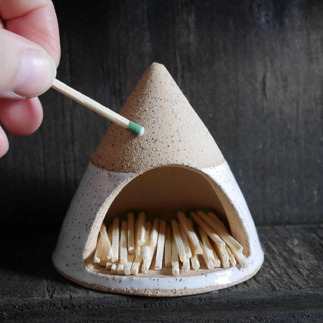 White Ceramic Match Striker Cone 2 White Ceramic Match Striker Cone - Image 2