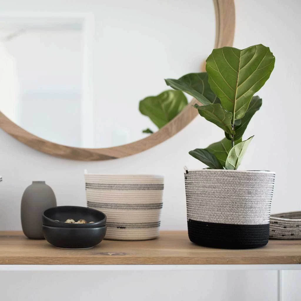 Mia Melange Cylinder Basket - Liquorice 2 Mia Melange Cylinder Basket - Liquorice - Image 2