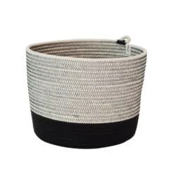 Mia Melange Cylinder Basket - Liquorice