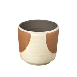 SONORA White & Terracotta Half Moon Design Planter By ACCENT DECOR -Cloud-Hidden Plants s753278155256112669 p747 i4 w500