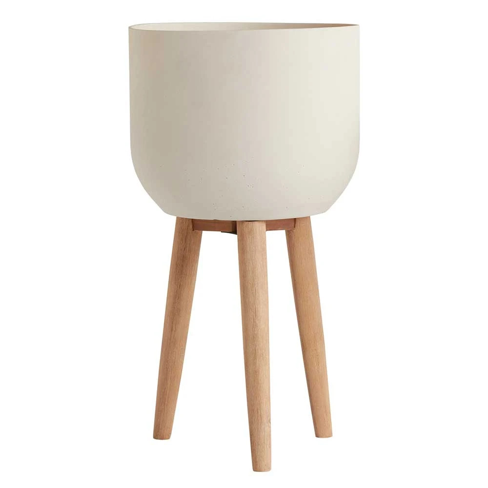 Landis Modern Tripod Planter With Wooden Legs 1 Landis Modern Tripod Planter With Wooden Legs