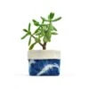 Shibori Indigo Linen Foldover 4 Inch Canvas Planter By GRAY GREEN GOODS